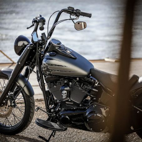 Thunderbike Harley Davidson Softail Skull Rocks Shooting Custombike Foto Ben Ott 9